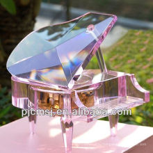 2015 новые мода стекло Кристалл фортепиано музыкальную шкатулку для свадьбы или домашнего декора и памятные подарки